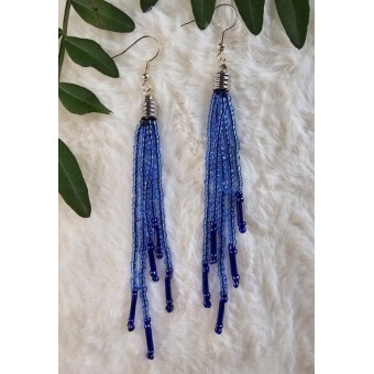 Blue Tassel Earrings