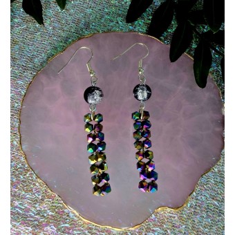 Multicolour Crystal Beads Drop Earrings