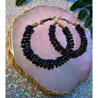 Multicolour Beads Hoop Earrings
