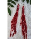 Red Fringe Tassel Earrings