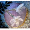 White Tulle Flowers Earrings