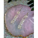 White Crystal Beads Drop Earrings
