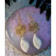 White-Gold Flowers Drop Earrings