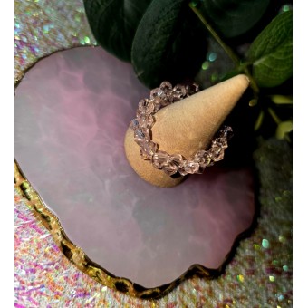 Light Pink Crystal Thumb Ring
