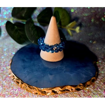 Blue Crystal Thumb Ring