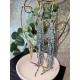 Baby Blue  Ombre Antique Gold Fringe XL Earrings