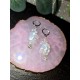 White Chip Crystal Drop Earrings Silver
