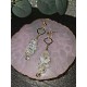 White Chip Crystal Drop Earrings Gold