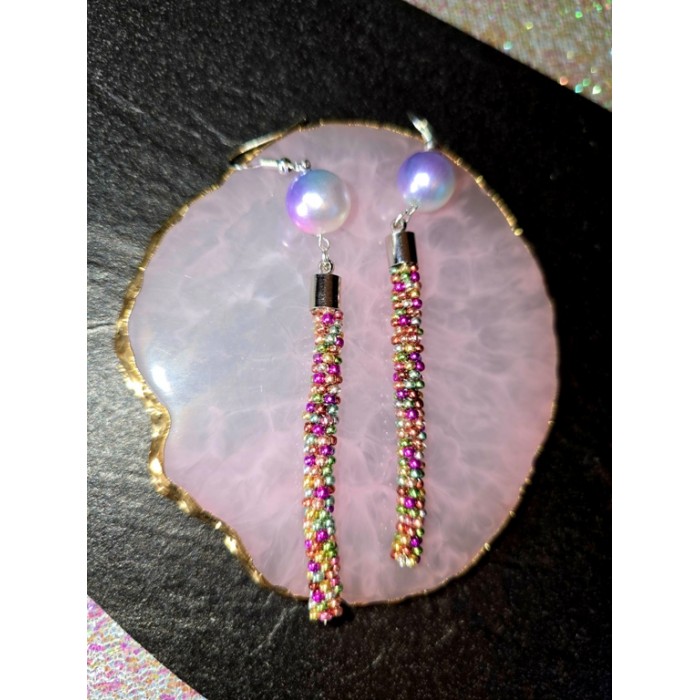 Colour Pop Long Cylindrical Earrings