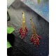 Gold and Red Chandelier Earrings