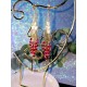 Gold and Red Chandelier Earrings