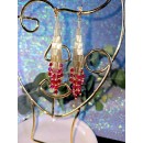 Gold and Red Chandelier Earrings