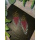 Pink and crystal Gold Roses Fringe Earrings